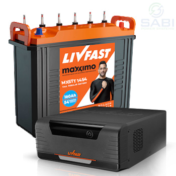  Livfast FCS 850VA Sinewave Inverter with MXSTT1454 110AH Tall Tubular Battery Combo
