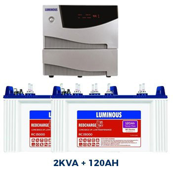 Luminous Cruze 2KVA Sinewave Inverter + 120AH Double Tubular Battery Combo