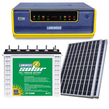 Luminous Solar 850VA Home Inverter with 150AH Battery (150*2) 300 Watt Solar  Panel